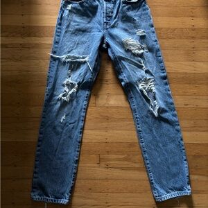 Levi's 501 Distressed Straight Leg Jeans “Hits Different”